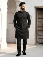 Black Prince Coat Premium Digital Thread Embroidery - Image 5