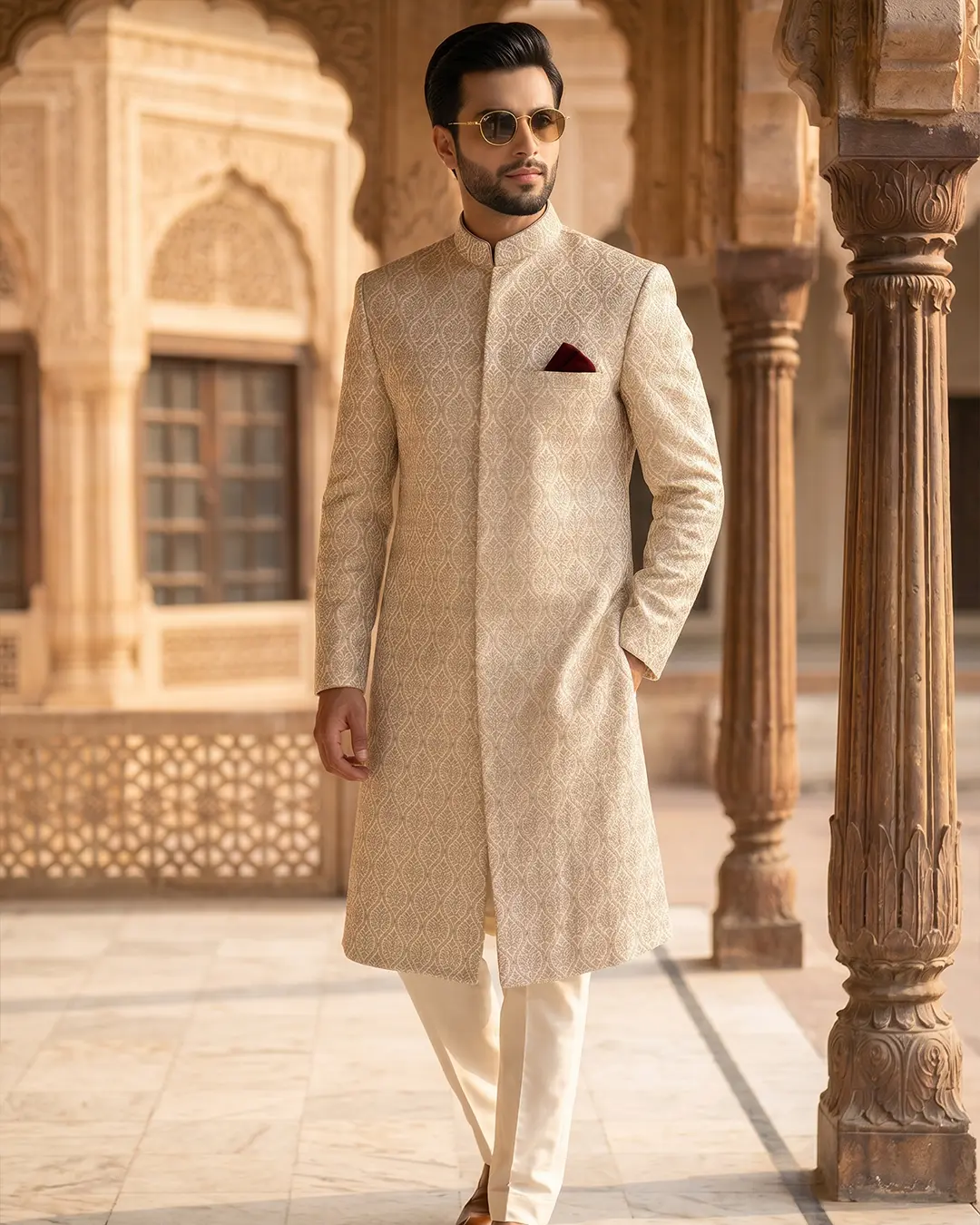 5-3-1.webp Luxury White Sherwani for Men Royal Digital Thread Embroidery Wedding Outfit - Image 1