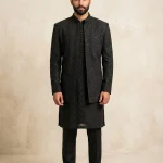Black Prince Coat Premium Digital Thread Embroidery