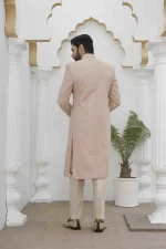 Premium Skin Colour Sherwani Stunning Digital Thread Embroidery for Men - Image 2