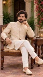 Stunning Off White Prince Coat Premium Digital Thread - Image 5